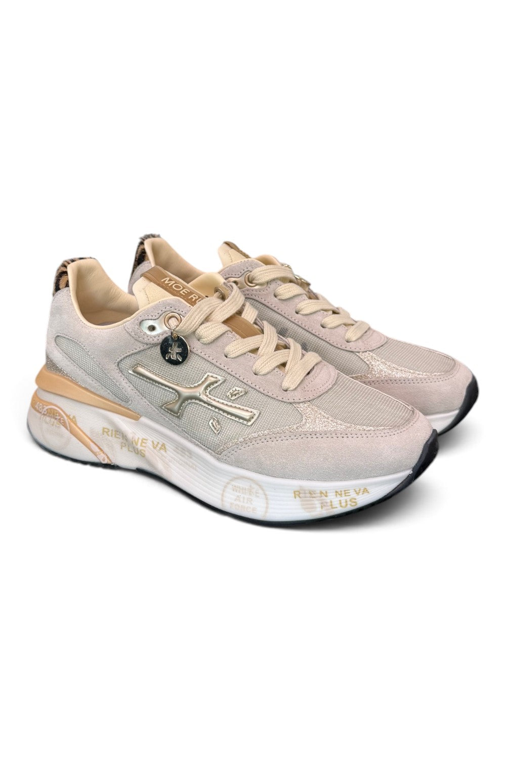 Sneaker donna Moerund 7800 Premiata ghiaccio oro 