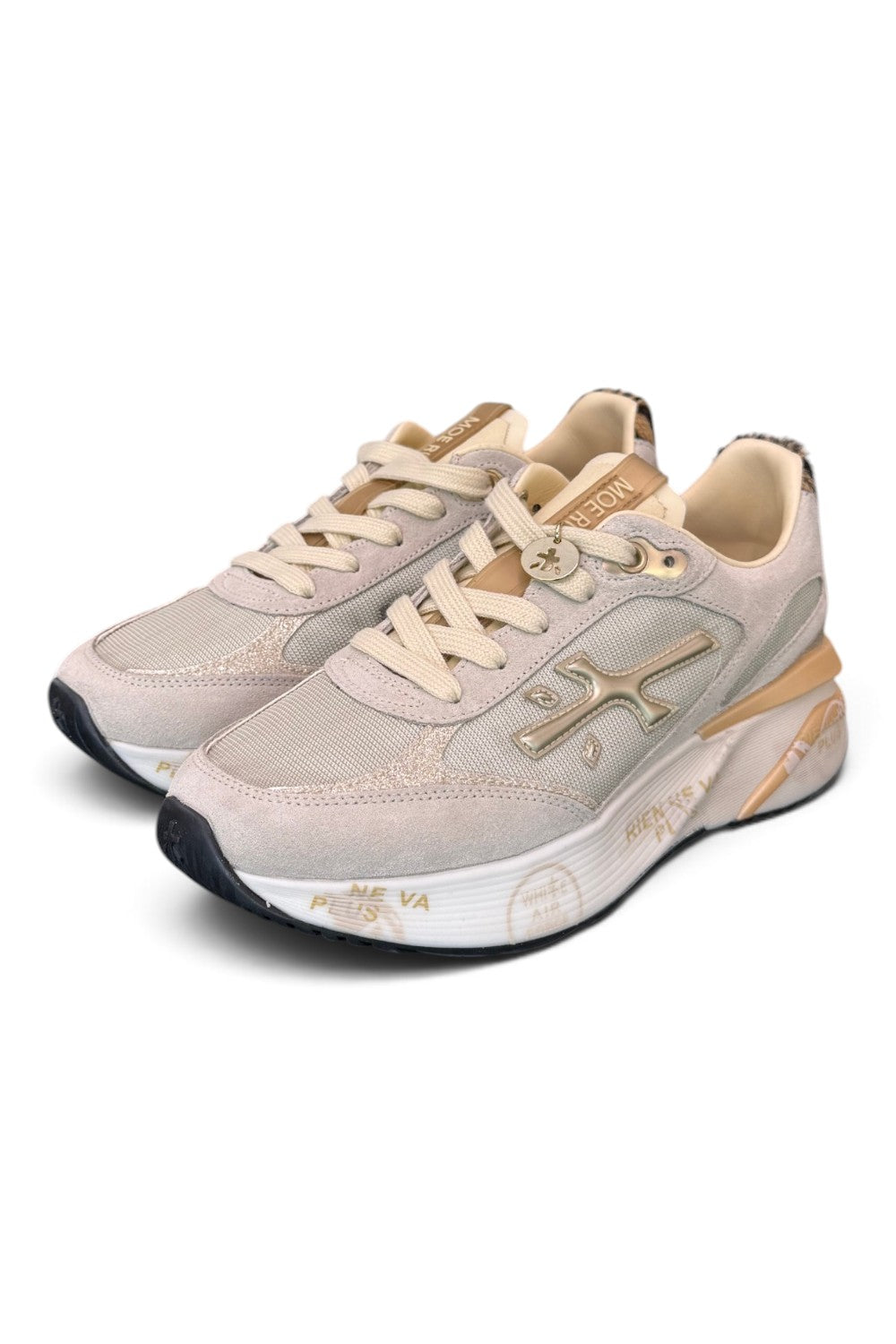 Sneaker donna Moerund 7800 Premiata ghiaccio oro 