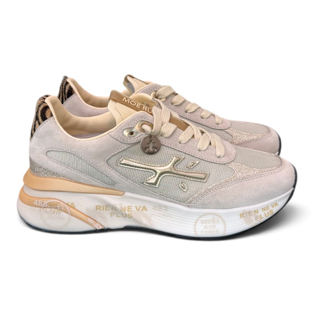 Sneaker donna Moerund 7800 Premiata ghiaccio oro 