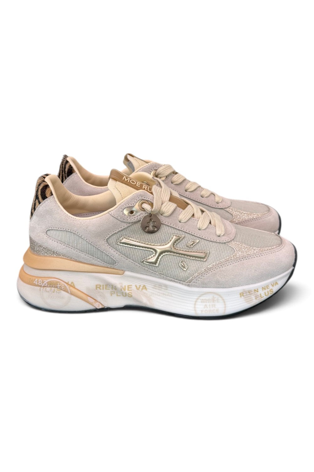Sneaker donna Moerund 7800 Premiata ghiaccio oro 