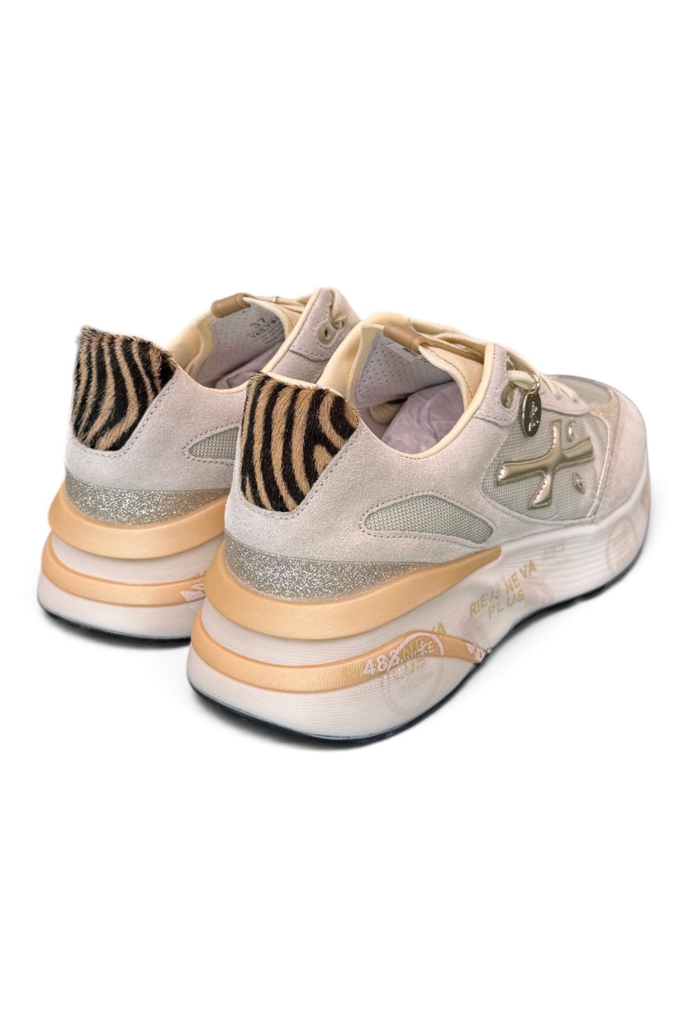 Sneaker donna Moerund 7800 Premiata ghiaccio oro 