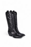 Stivale Texano ricamo in pelle nera Ranye