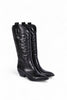 Stivale Texano ricamo in pelle nera Ranye
