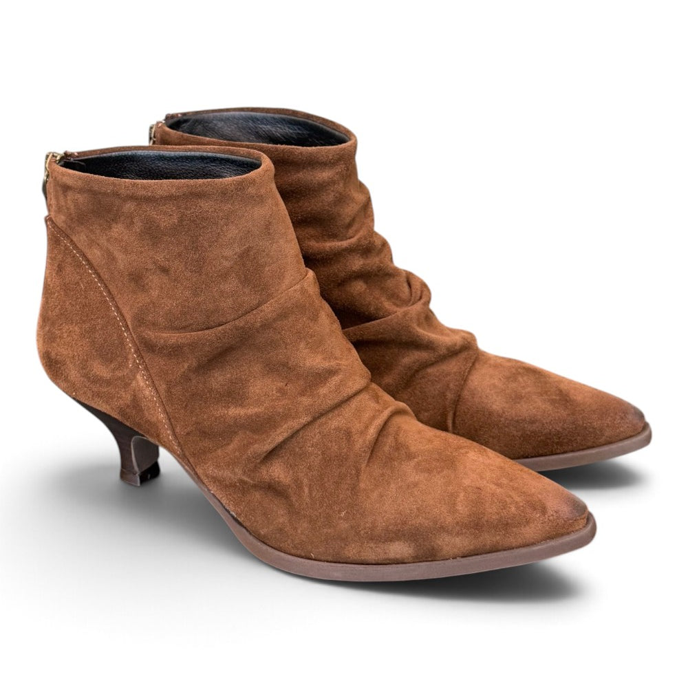 Stivaletto arricciato suede moka Ranye 