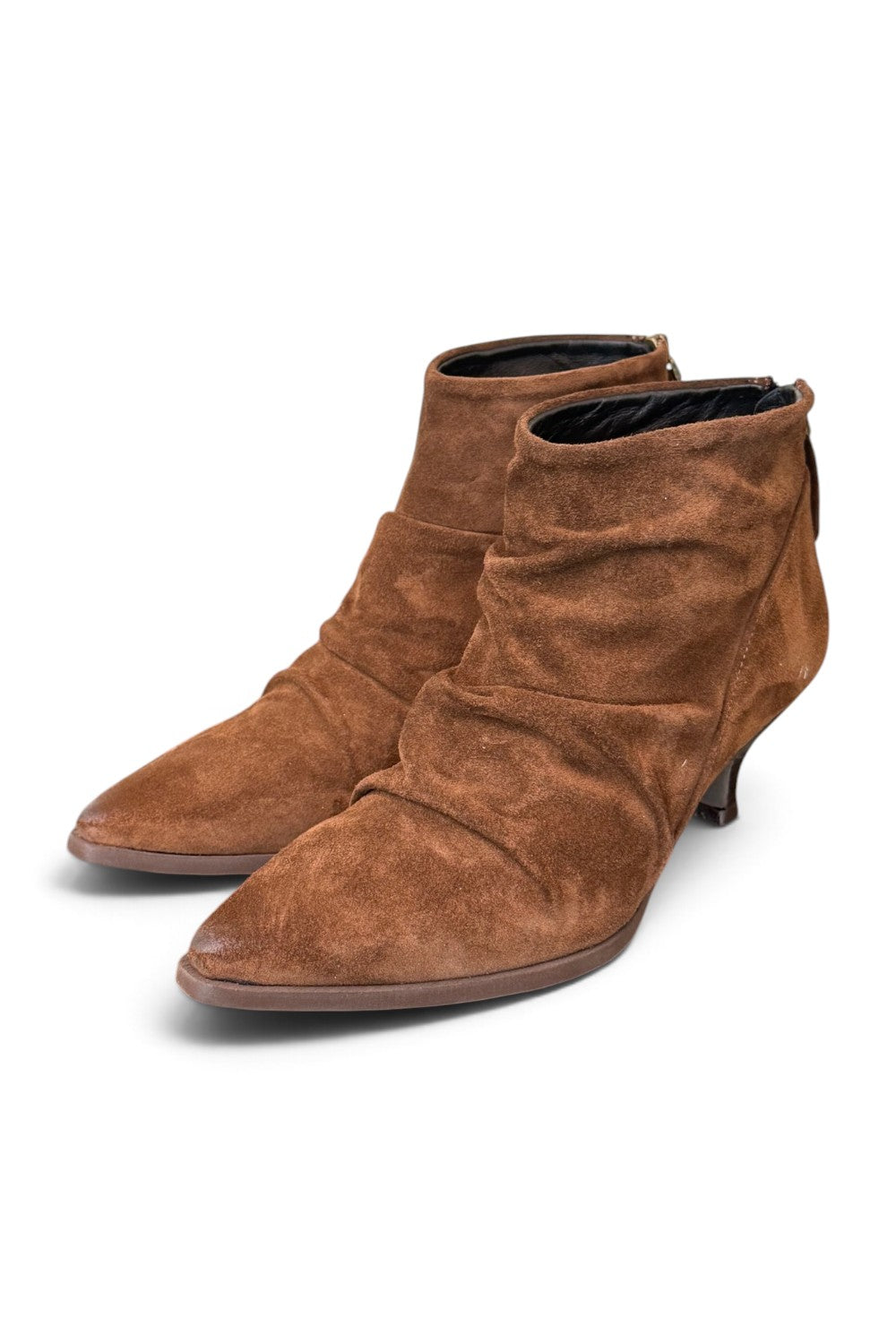 Stivaletto arricciato suede moka Ranye 