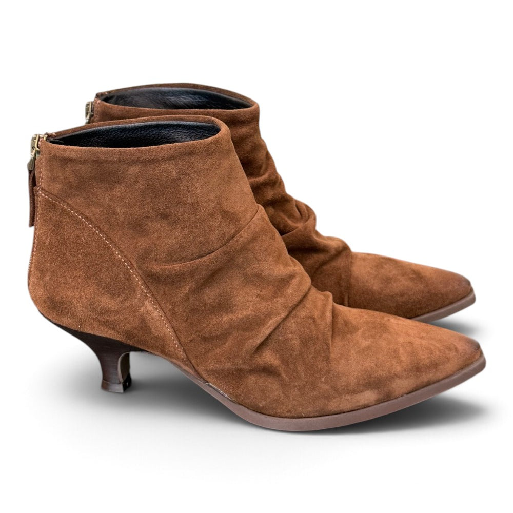 Stivaletto arricciato suede moka Ranye 