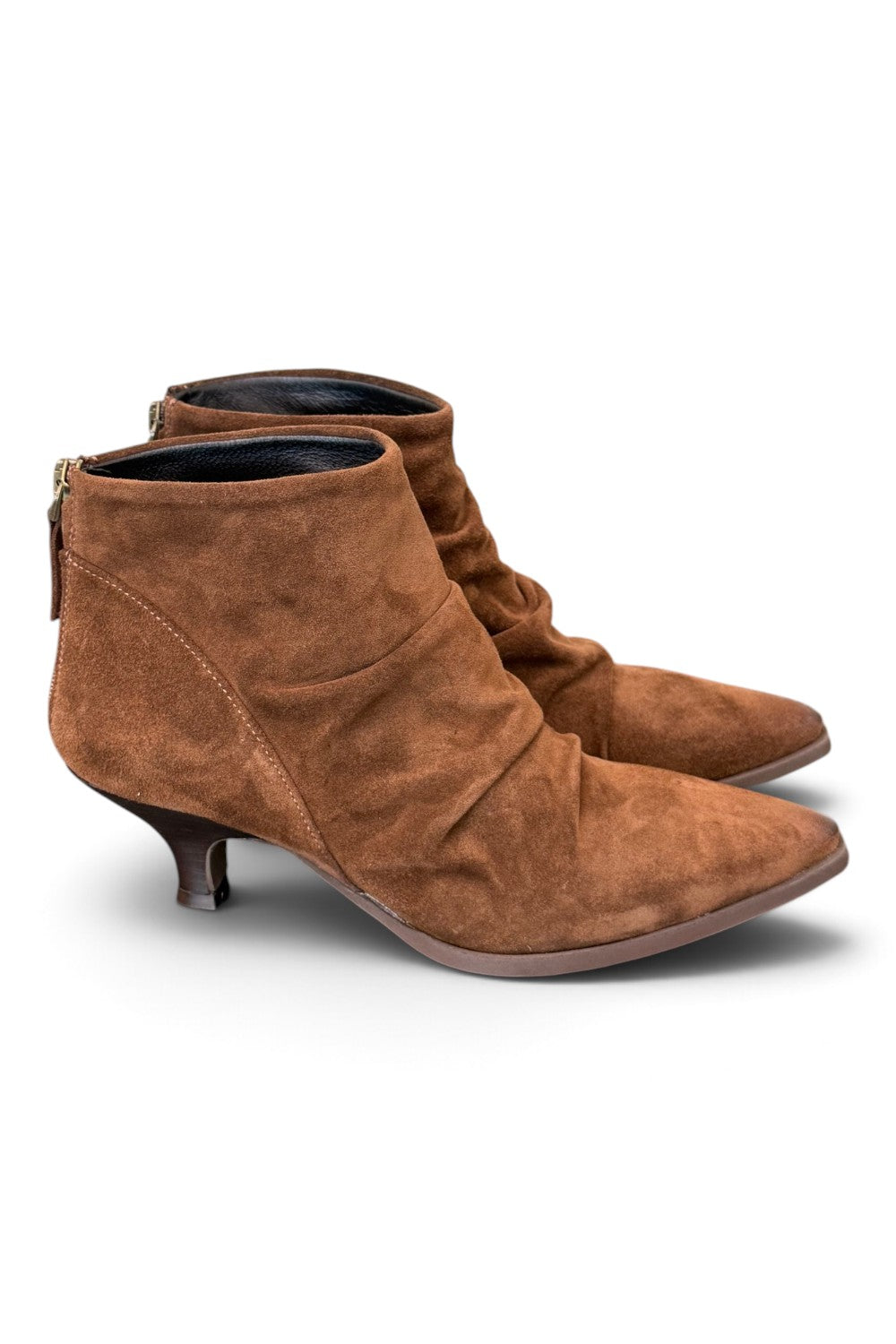 Stivaletto arricciato suede moka Ranye 