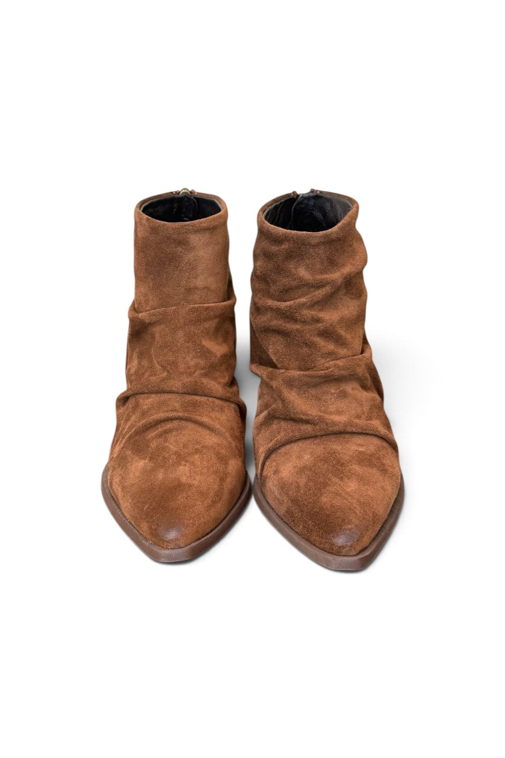 Stivaletto arricciato suede moka Ranye 