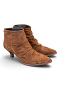 Stivaletto arricciato suede moka Ranye