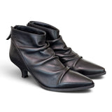 Stivaletto arricciato pelle nera Ranye 