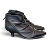 Stivaletto arricciato pelle nera Ranye 
