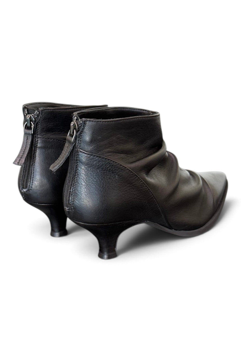 Stivaletto arricciato pelle nera Ranye 
