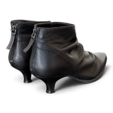 Stivaletto arricciato pelle nera Ranye 