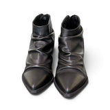Stivaletto arricciato pelle nera Ranye 