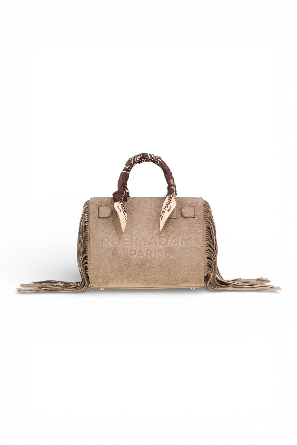 RUE MADAM borsa mini tote Canyon fringes grey 