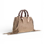 RUE MADAM borsa mini tote Canyon fringes grey 