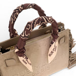 RUE MADAM borsa mini tote Canyon fringes grey 