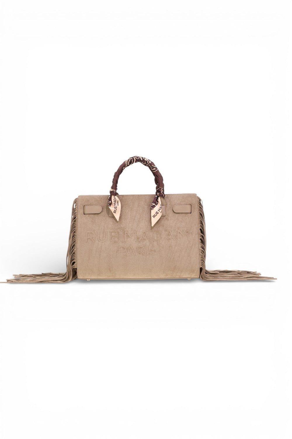 RUE MADAM borsa tote Canyon fringes grey 