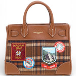 RUE MADAM borsa mini tote Chamonix tartan orange 