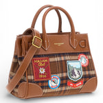 RUE MADAM borsa mini tote Chamonix tartan orange 