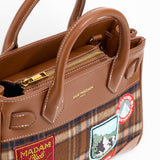 RUE MADAM borsa mini tote Chamonix tartan orange 