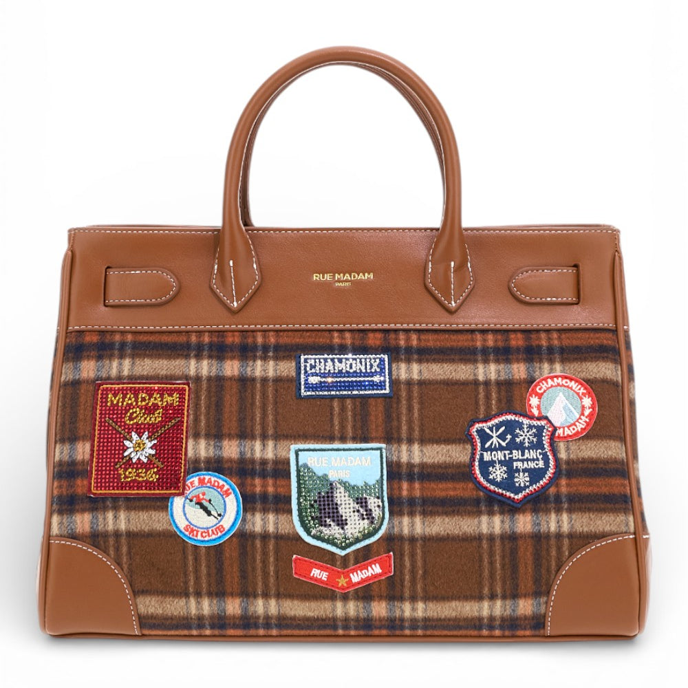 RUE MADAM borsa Tote Chamonix tartan orange 