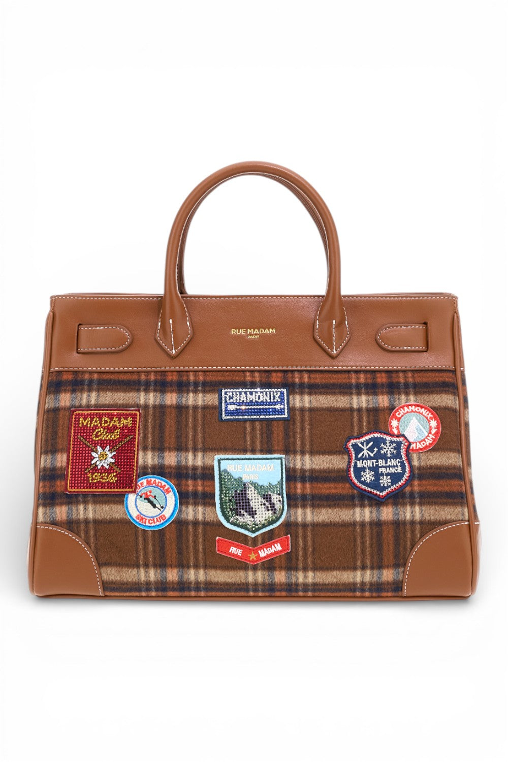 RUE MADAM borsa Tote Chamonix tartan orange 