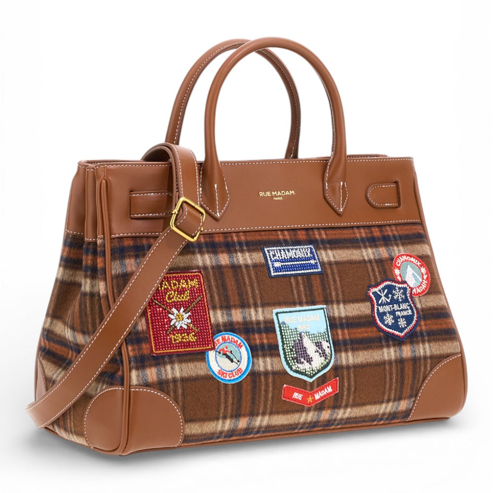 RUE MADAM borsa Tote Chamonix tartan orange 