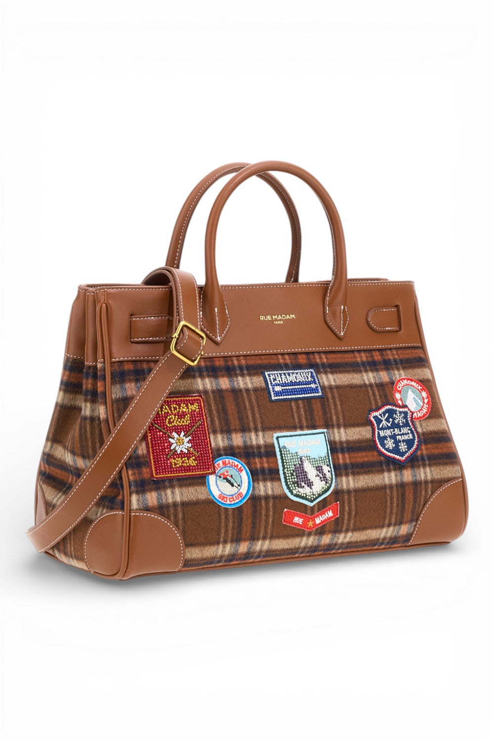 RUE MADAM borsa Tote Chamonix tartan orange 