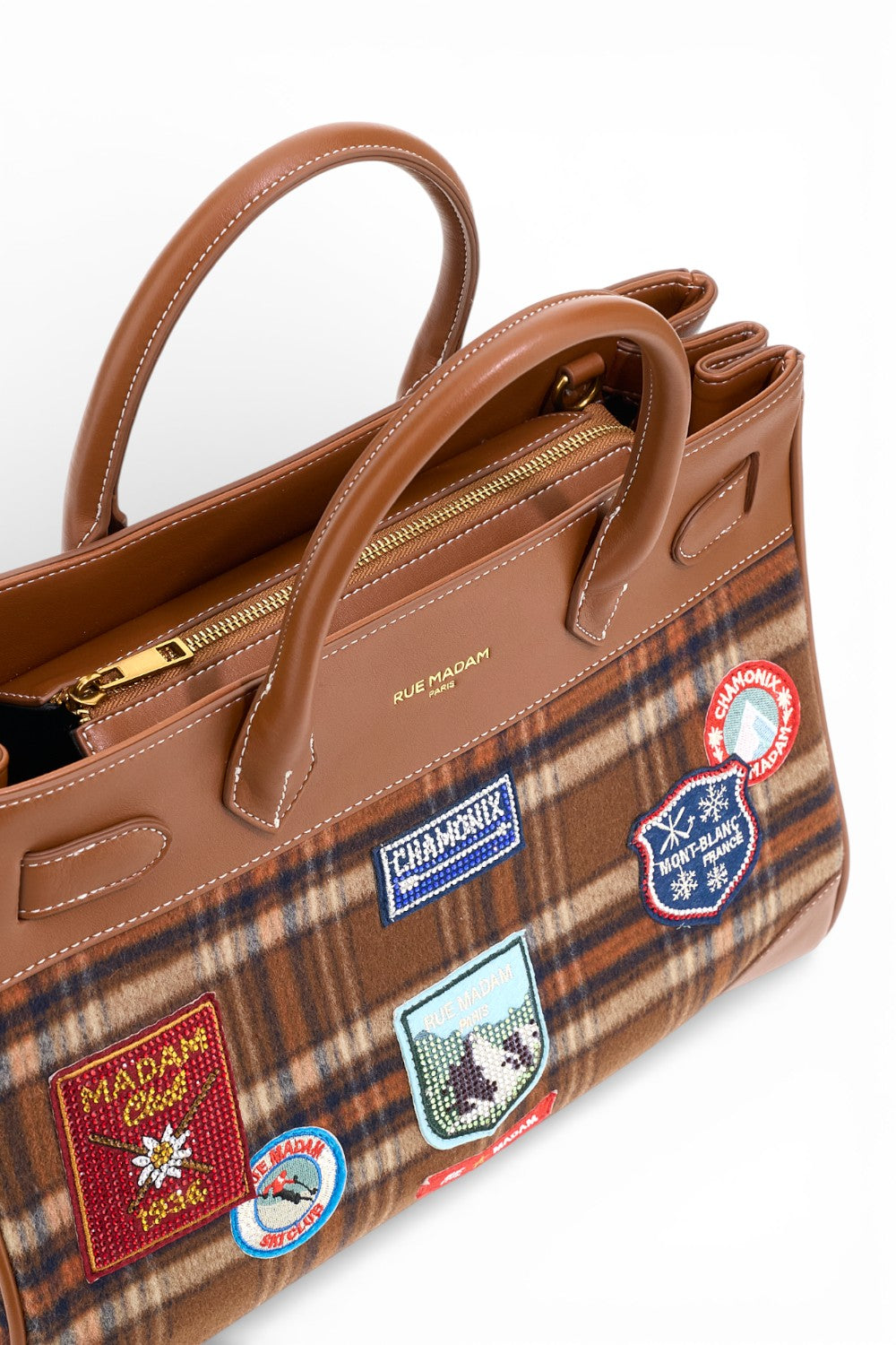 RUE MADAM borsa Tote Chamonix tartan orange 