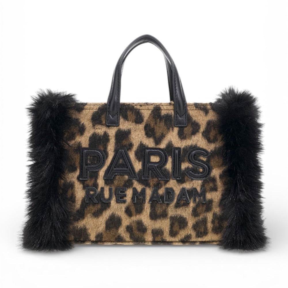 RUE MADAM borsa mini tote Megeve Leopard  piccola 