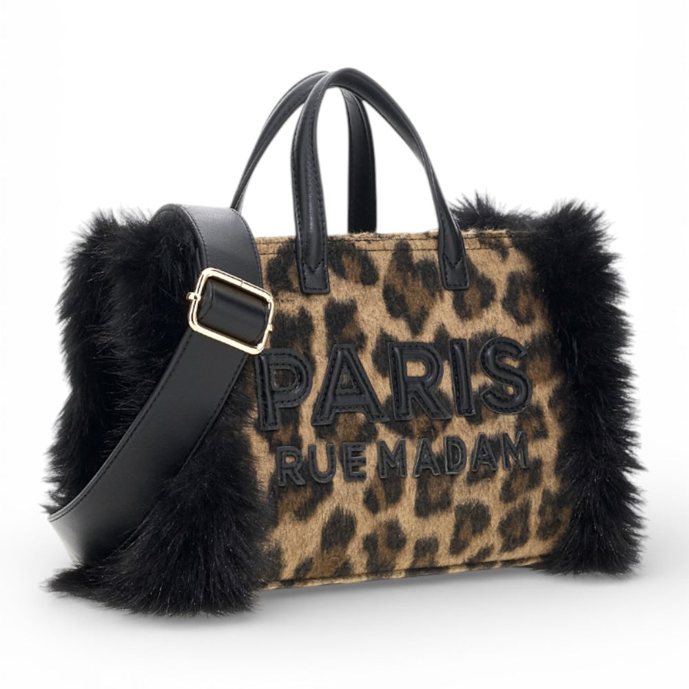 RUE MADAM borsa mini tote Megeve Leopard  piccola 