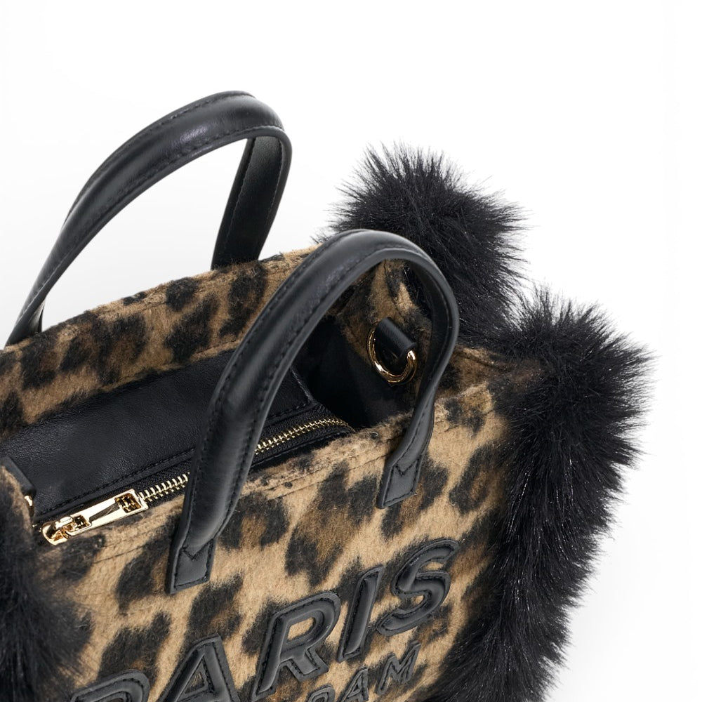 RUE MADAM borsa mini tote Megeve Leopard  piccola 