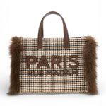 RUE MADAM borsa mini tote Megeve pied de poule piccola 