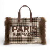 RUE MADAM borsa mini tote Megeve pied de poule piccola 