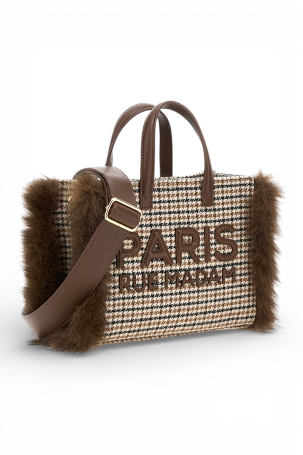 RUE MADAM borsa mini tote Megeve pied de poule piccola 