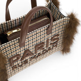 RUE MADAM borsa mini tote Megeve pied de poule piccola 