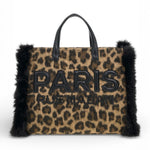 RUE MADAM borsa tote Megeve Leopard grande<BR/> 