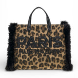 RUE MADAM borsa tote Megeve Leopard grande<BR/> 