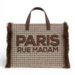 RUE MADAM borsa tote Megeve pied de poule grande<BR/> 