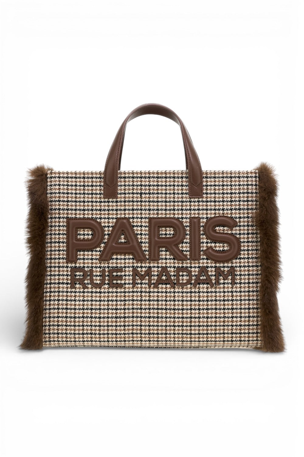 RUE MADAM borsa tote Megeve pied de poule grande<BR/> 