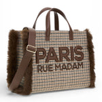 RUE MADAM borsa tote Megeve pied de poule grande<BR/> 
