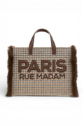 RUE MADAM borsa tote Megeve pied de poule grande