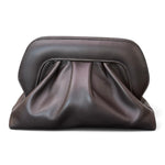 Pochette arricciata pelle moro Scarlett 