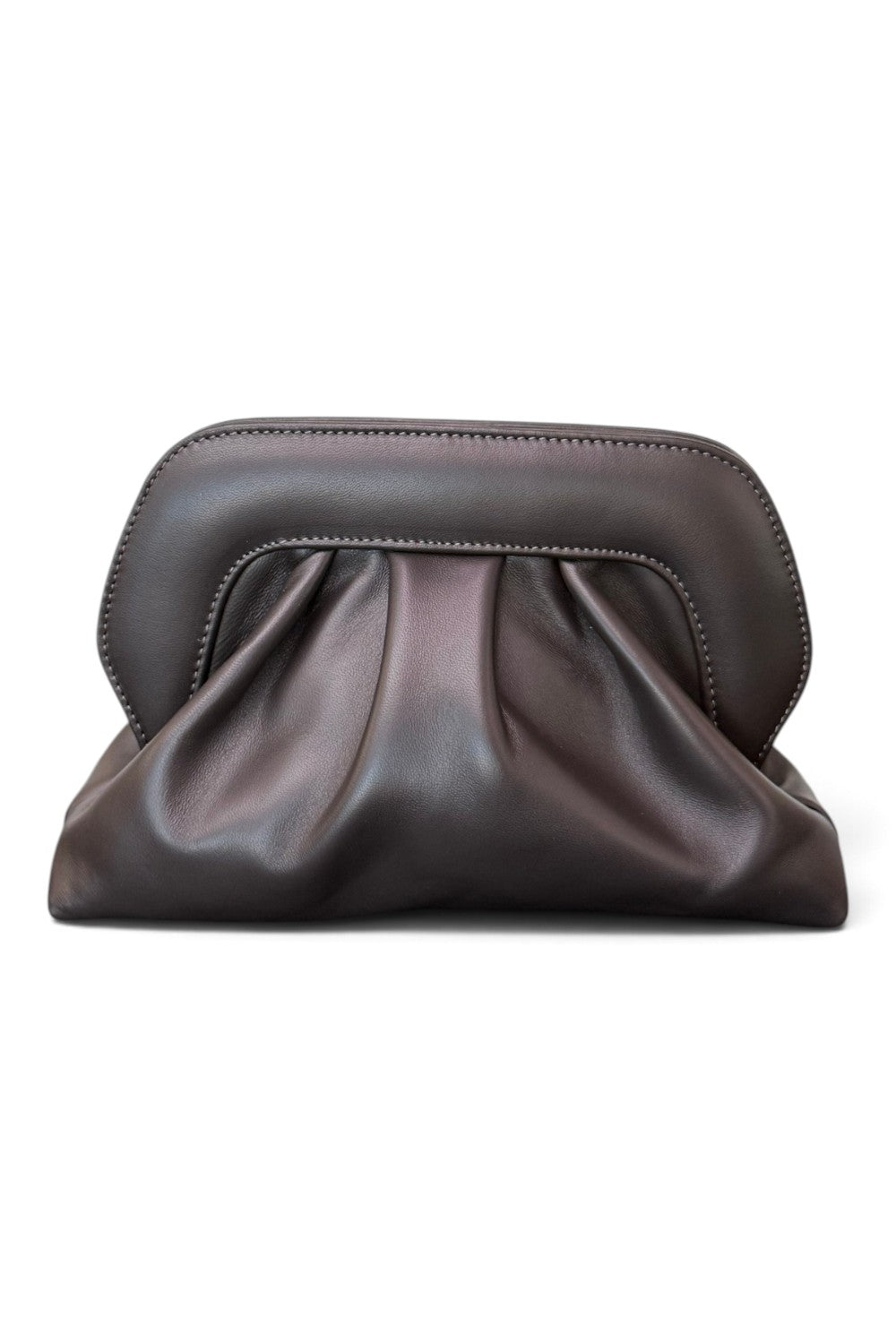 Pochette arricciata pelle moro Scarlett 