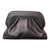 Pochette arricciata pelle moro Scarlett 