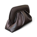 Pochette arricciata pelle moro Scarlett 