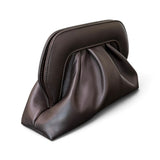 Pochette arricciata pelle moro Scarlett 