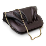 Pochette arricciata pelle moro Scarlett 