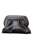 Pochette arricciata pelle nera Scarlett